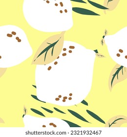 Pattern tropical exotic lemons, limes. Vector seamless pattern for design, print, fabric, wallpaper, textile, paper, etc.