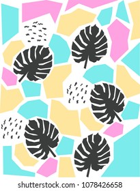pattern with tropical leaves