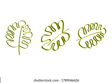 pattern with tropical leaves on white background eps