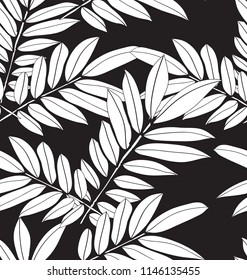 Pattern of tropical palm, leaves of the jungle. Vector floral pattern.
