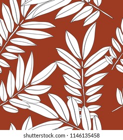 Pattern of tropical palm, leaves of the jungle. Vector floral pattern.