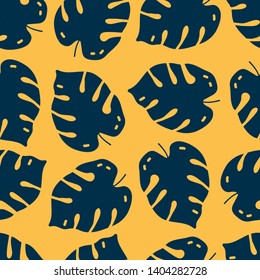 Pattern of tropical palm leaves. jungle seamless vector