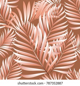 Pattern of tropical palm, leaves of the jungle. Vector floral background pattern