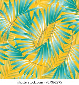 Pattern of tropical palm, leaves of the jungle. Vector floral pattern.