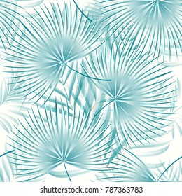 Pattern of tropical palm, leaves of the jungle. Vector floral pattern.