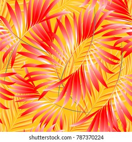 Pattern of tropical palm, leaves of the jungle. Vector floral pattern.