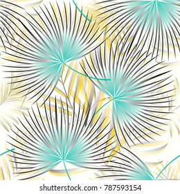 Pattern of tropical palm, leaves of the jungle. Vector floral pattern.