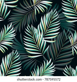 Patrón de palma tropical, hojas de la selva. Patrón floral vectorial.
