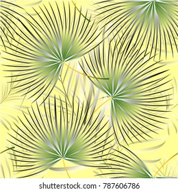 Pattern of tropical palm, leaves of the jungle. Vector floral pattern.