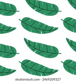 Patrón de hojas tropicales y palmeras. Siluetas ramas verdes, hojas en estilo plano minimalista. Fondo de verano exótico con hojas sobre fondo blanco. Impresión para el envoltorio del regalo, tela, textil