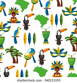 pattern tropical set icons vector illustration design