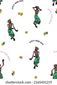 pattern tropical skull. pattern tropical skeleton with text