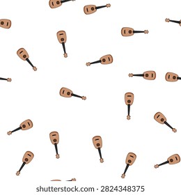 pattern tuning ukulele cartoon. strumming strings, fretboard electric, concert soprano tuning ukulele sign vector