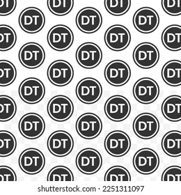 Patrón de la moneda de Túnez Dinar en fondo blanco con mini doodle (íconos). Ilustración vectorial