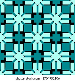 Pattern from turquoise and black. Seamless textile backdrop.