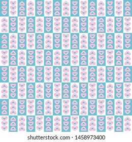 Pattern turquoise and pink hearts
