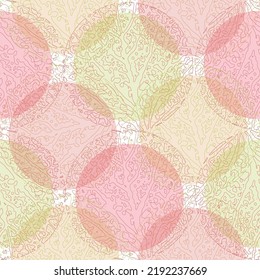 A pattern with turquoise polka dots on a white background.  Seamless pattern of circles of olive color on a white background.