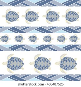 Pattern turtle and stripes. Polygons.