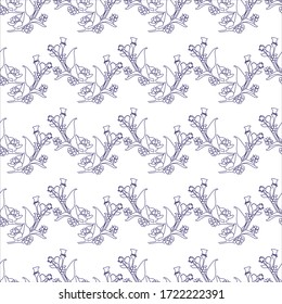 Tapa de ramas de agrimonio, dibujada a mano por una línea, ilustración vectorial, adecuada para el diseño de papel, textil, papel pintado
