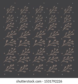 pattern with twigs and stars. autumn pattern. textile. background for cover