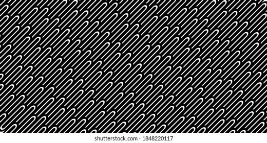 Pattern with twisted lines, vector linear tiling background, stripy weaving, optical maze, twisted stripes. Black and white design.