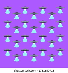 pattern UFO flying saucer from space with aliens