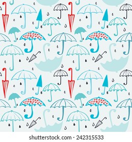 pattern of umbrellas and drops 2