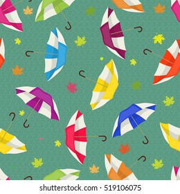 The pattern of umbrellas.  Seamless pattern. Vector illustration.