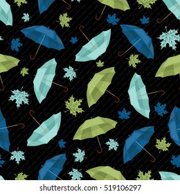 The pattern of umbrellas.  Seamless pattern. Vector illustration.