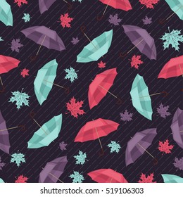 The pattern of umbrellas.  Seamless pattern. Vector illustration.