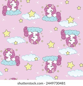 pattern unicorn love magic star 