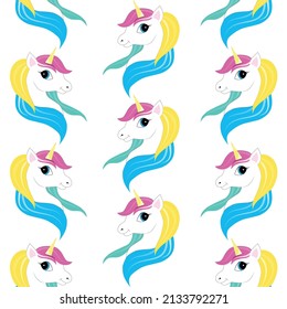 patrón con unicornio. patrón sin costuras para el tejido de bebé. patrón para la habitación de los niños. ilustración vectorial, eps 10.