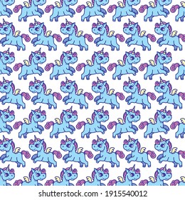 A pattern of unicorns. For children.