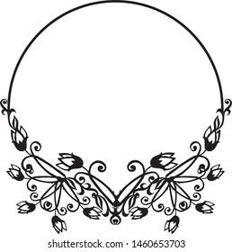 Pattern unique with floral frame, various shape of card. Vector