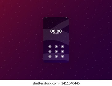 Pattern Unlock System Smartphone Security Mobile User Interface User Experience UI Template Vector Illustration