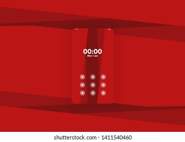 Pattern Unlock System Smartphone Security Mobile User Interface User Experience UI Template Vector Illustration