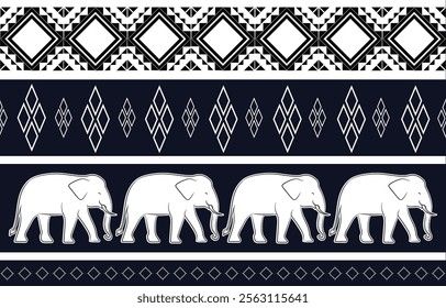 The pattern used in the elephant pattern pants that are popular in Thailand is a folk pattern,clothing,wrapping,batic,fabric, traditional print 