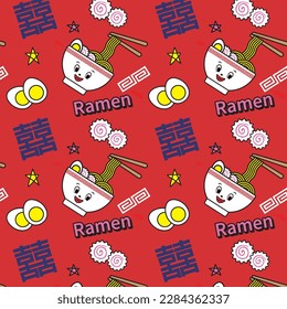 Pattern using Japanese ramen ingredients