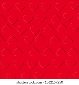 Pattern for valentine day with red hearts