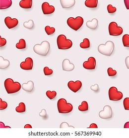 Pattern Valentine Day Romantic Love Hearts Retro background Vector Illustration