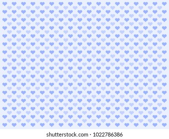 Pattern valentine heart background. Blue color tone