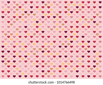 Pattern valentine heart background. Random valentine color tone
