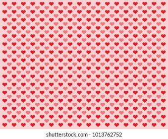 Pattern valentine heart background. Red color tone