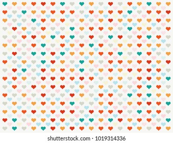Pattern valentine heart background. Retro color tone