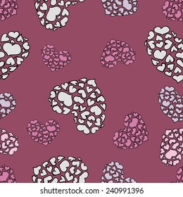 pattern Valentine's Burgundy heart 