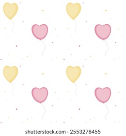 Patrón para el día de San Valentín. Globos sobre un fondo blanco. cartel