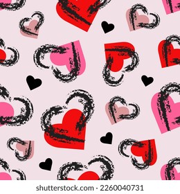 Pattern for Valentine's Day.The hearts pattern for February 14. Happy Valentine's Day.
Decor for Valentine's Day, weddings. Print for gift paper, packaging, wallpapers, clothes, textiles.