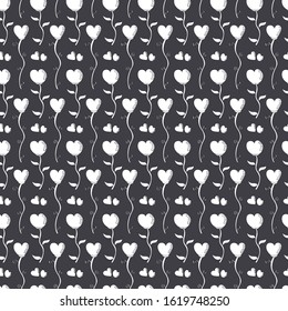 Pattern for Valentine's day. Image of a rose with a heart shape. Love image. Editable vector.