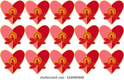 pattern for Valentine's Day. pink hearts on a white background. vector illustration
