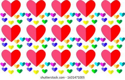 pattern for Valentine's Day. red hearts on a white background. vector illustration